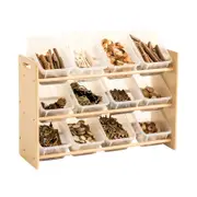 Jooyes Kids 3 Tier Toy Storage Rack Organiser Display Shelf With Bins - 88cm | Display Rack | 59cm