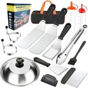 Griddle Accessories Kit, 12-Piece Stainless Steel BBQ Tools Set with Spatulas