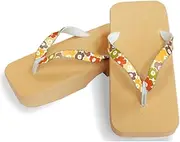Hajime(一歩) [One Step] [Hajime] Geta Clogs, Soft and Water Resistant, Made of Sponge 11.2 inches (28.5 cm), BE/Large Flower 4, Large Flower 4 (Flower 4/28.5), flower 4, 28.5 cm