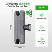 FANAUE Aluminum Anti-Theft Double Socket Arm for RAM Mounts 25Mm Ball & Bike Mot