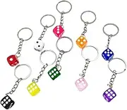 10pcs Dice Keychain Dice Charms for Bag Pendant Creative Decorative Key Ring Accessories Friends and Family