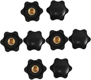 BESPORTBLE 8pcs Floral Handle Nut Star Knob Installation Tool with Comfortable Grip Black Plastic Nut Dome Cover Threaded Knob Nuts for Furniture Machine Tools