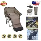 Comfortable Portable Camping Chair with Cup Holders & Foot Pocket for Winter