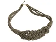 PAIR 2 pieces Natural Cotton Curtain Tie Backs with Macrame Rope Weave - Jute 85cm
