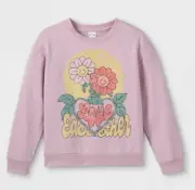 NEW Art Class Kids Violet Love Each Other Graphic Sweatshirt Size Small (6/6X)
