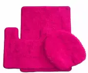 3 Piece Ultra Spa Bath Mat Bath mat,Contour rug, Lid cover.(Pink)