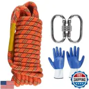 JIUXQT 16mm 48Ft/15m Climbing Rope Strong Rope Tree Climbing Gear Static Clim