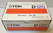 Vintage 8 Pack, Sealed, TDK D120 Blank Cassette Tapes New, Original Partial Box