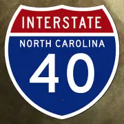 North Carolina Raleigh interstate route 40 highway marker road sign 1957 NC 24"