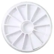 Empty Diamond Rhinestone Round Wheel Nail Box Gem Jewellery Glitter 12 Spaces