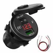 2 QC3.0 Ports Fast Charging Car USB Charger Socket Adapter For Vehicles Truck H