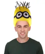 Men Mini Dave Wig Short Yellow Cosplay Wig Premium Breathable Capless Cap HM-334