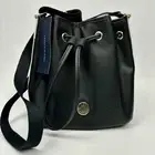 TOMMY HILFIGER Bucket Crossbody Bag Black Drawstring Purse MSRP: $108 NWT