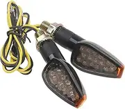 Motorcycle Indicators Flowing Turn Signal Lights 2pc UN&IVE&RSAL Motorcycle Flashing Turn Signal Light Lamp Amber Flasher Relay 12V(Smoke)