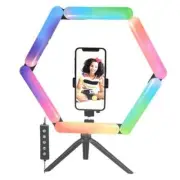 Tzumi Hexagon Ring Light Stand with Smartphone Mount
