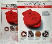 Nostalgia MyMini Waffle Maker. 5" Cooking Surface. Brand New Factory Sealed RED