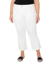 Liverpool Los Angeles Plus Hannah Crop Flare Jeans in White