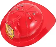 KALLORY Plastic Firefighter Hat Kids Red Firefighter Hat Firefighter Helmet Kids Children Firefighter Hats Fire Helmet Accessories for Children