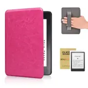 StylePro Kindle Package, Paperwhite 7" & Colorsoft 7" case with hand-strap plus screen protector, pink