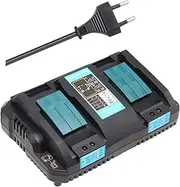 Remplacement Chargeur Double Port DC18RD Replacement Charger 3A for All 14.4V~18V LXT400 BL1860 BL1850 BL1840 BL1830 BL1815 BL1415 BL1430 BL1440 BL1450 BL1450 BL1450 BL1466 0 Lithium-ion Tool Battery