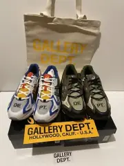 Size 10.5 -GALLERY DEPT x ASICS Gel-K1011 Khaki & Multi Color w/ GD Tote Bag Lot