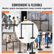 Crowd Control Stanchions 2 Retractable Belt Barriers Queue Post for Exhibition