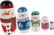 ZUNOXAZ Snowman Dolls Nesting Figurines for Hand Painted Russian Dolls Safe Craft Present for Birthday