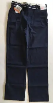 NWT Gymboree Boys Navy Blue Flat Front Uniform Pants Size 12 with Belt