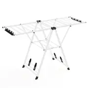 Costway Clothes Drying Rack Foldable Drying Rack w/18 Drying Rails Gullwing Clothing Stand White