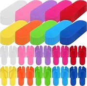 JaGely 100 Pairs Disposable Pedicure Slippers Bulk 11 Inches EVA Disposable Flip Flops Foot Nail Salon Slippers Spa Night Shoes for Guests Travel Hotels Home Campground Shower Sandals for Women Men