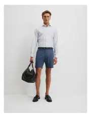 [Country Road] Tailored Cotton Textured Short in Azure