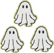 Operitacx 3pcs Iron-on Embroidery Appliques: Washable Fabric Patches for Clothing Jeans Jackets Shoes - Halloween Ghost Patches - Clothing Accessories