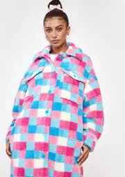 [Girlfriend Material] Check Sander Teddy Jacket