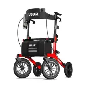 TULUR All Terrain Rollator Walker with Seat,Outdoor Rollator Walker with 12" ...