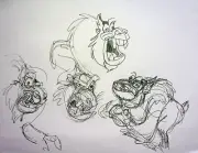 The Lion King 2 Simba's Pride 1998 Production Hand Drawn CLAW & FANG Concept Art