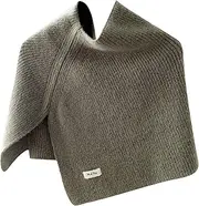 [generic] Elegant Faux Wool Shawl with Split Designs for Women Turtleneck Asymmetrical Knitted Shoulder Wrap Scarf Capelet
