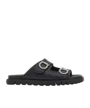 Salvatore Ferragamo Double-Strap Sandals 6,7,8,9 Black