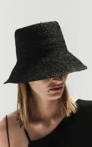 [Janessa Leone] Felix Handwoven Raffia Bucket Hat