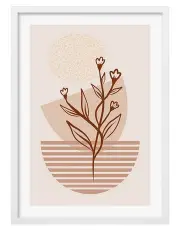 [Profile Australia] Australian Made Boho Plant Lines 1 Art Print A2 in White Frame