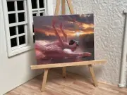 Miniature Dollhouse Room Box Art Ballerina in Sunlight Portrait Handmade