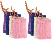 TOVINANNA Travel Home Soap Bags 8 Pack Exfoliating Mesh Soap Net Pouches for Family Friends
