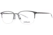 Mont Blanc MB0234OK 005 Eyeglasses Men's Ruthenium Semi Rim Square Shape 54mm