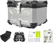 80L Motorcycle top Box Tail Box with mounting Plate, Luggage Helmet Storage Box, Luggage Helmet Storage Box, Waterproof Safety Lock Anti-Theft Multifunctional Motorcycle top Box