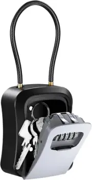 AMIR Key Lock Box for Outside - AMIR Portable 4 Digit Combination Lockbox for...