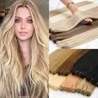 Premium Sewn in Double Weave Weft Hair Extensions Remy Real Human Hair Full Head