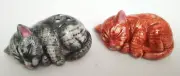 Sleeping Cats Kittens Orange & Black MINI Salt & Pepper Shakers Cracker Barrel