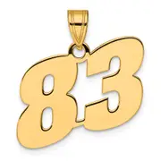 14k Yellow Gold Polished Block Number 83 Pendant