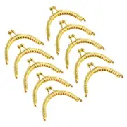 10Pcs Metal Purse Frame, 3.35" Retro Arch Kiss Lock Clasp Frame, Gold