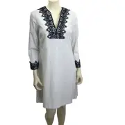 PRESTON & YORK TABITHA EMBROIDERY LINEN BLEND DRESS 6 NWT