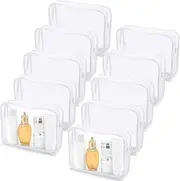Tbestmax 10 Pack Clear Cosmetic Bags Makeup Bags Portable Waterproof TSA Approved Travel Toiletry Bags Organizer, Large - White, Large